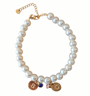 Initial and Birthstone Bracelet