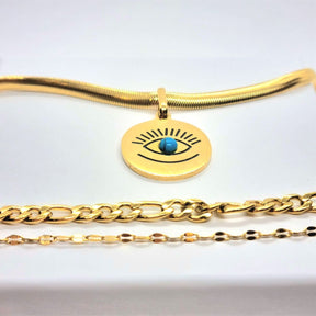 Evil Eye Trio Necklace