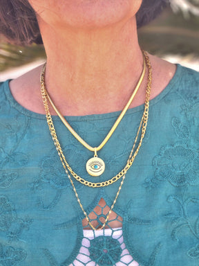 Evil Eye Trio Necklace