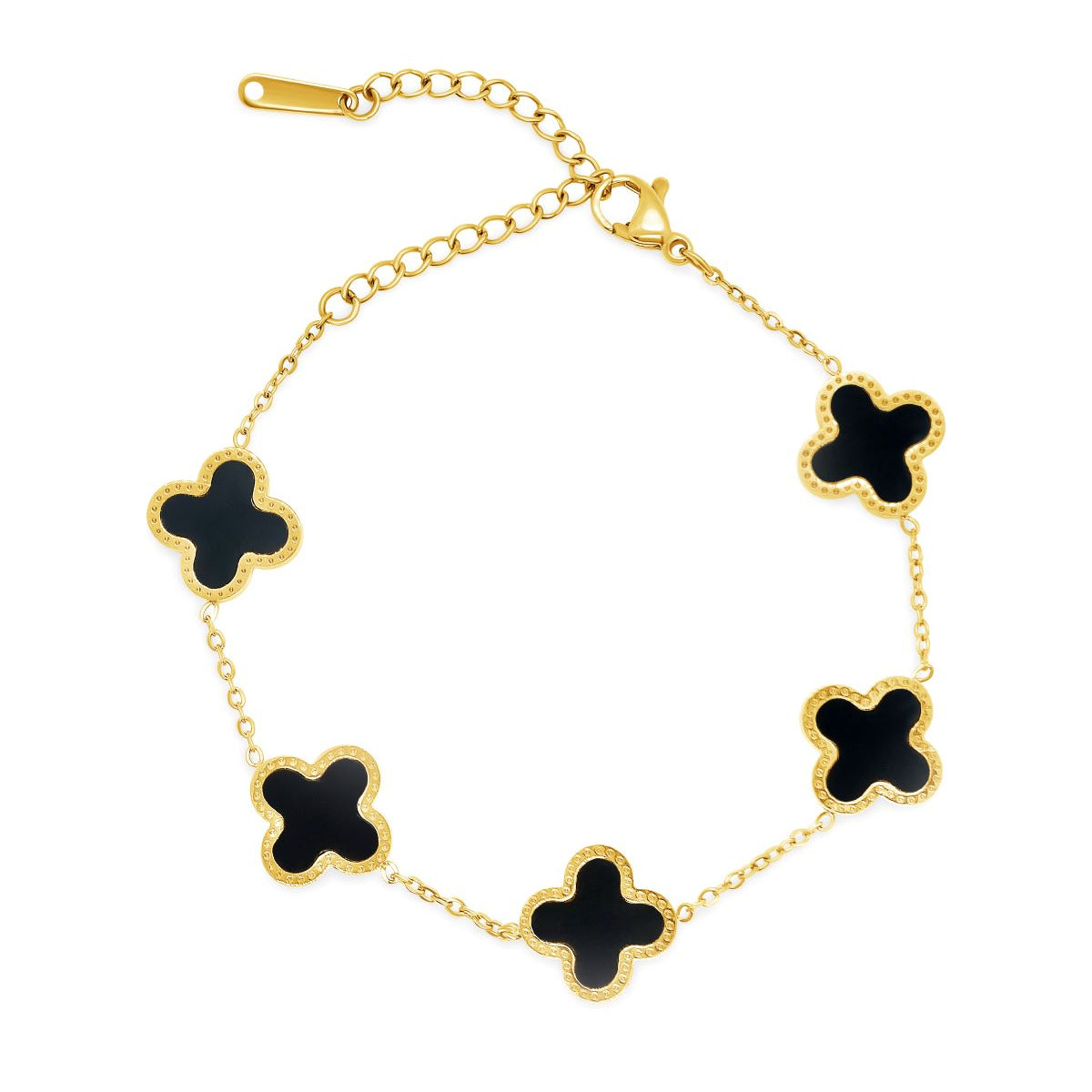 18K Gold Bracelet with Four-leaf Clover