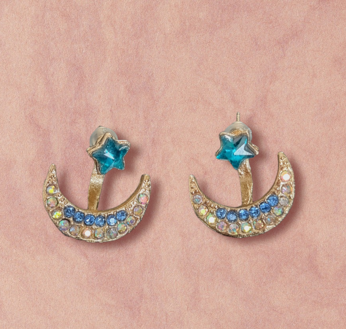 Moon & Star Studs Earrings 